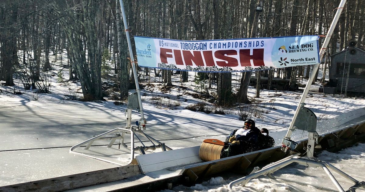 Slippery slope Competitors seek glory on a toboggan chute The