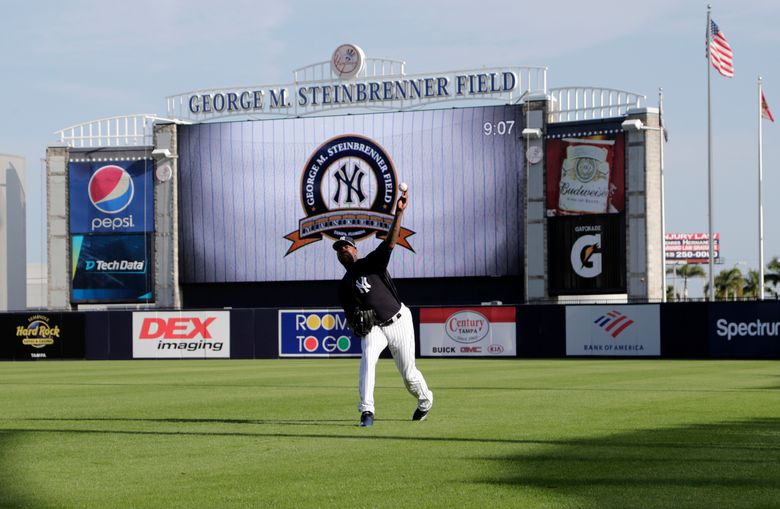 New York Yankees' Aroldis Chapman during a spring training