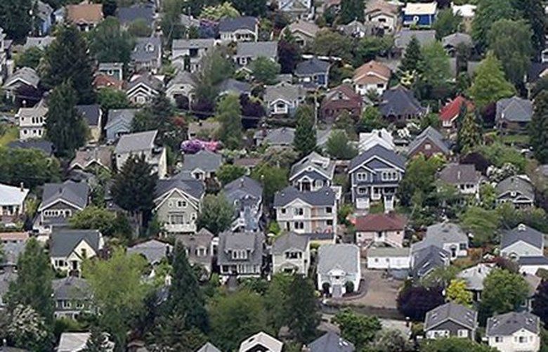 Traffic and Real Estate aerial.
Taken May 17, 2018, this is an aerial of of Greenwood, with Greenwood Ave North slicing from lower left to upper right. 206324 206324