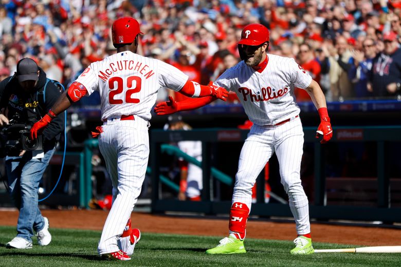 Phillies Bryce Harper could get his first base debut against the