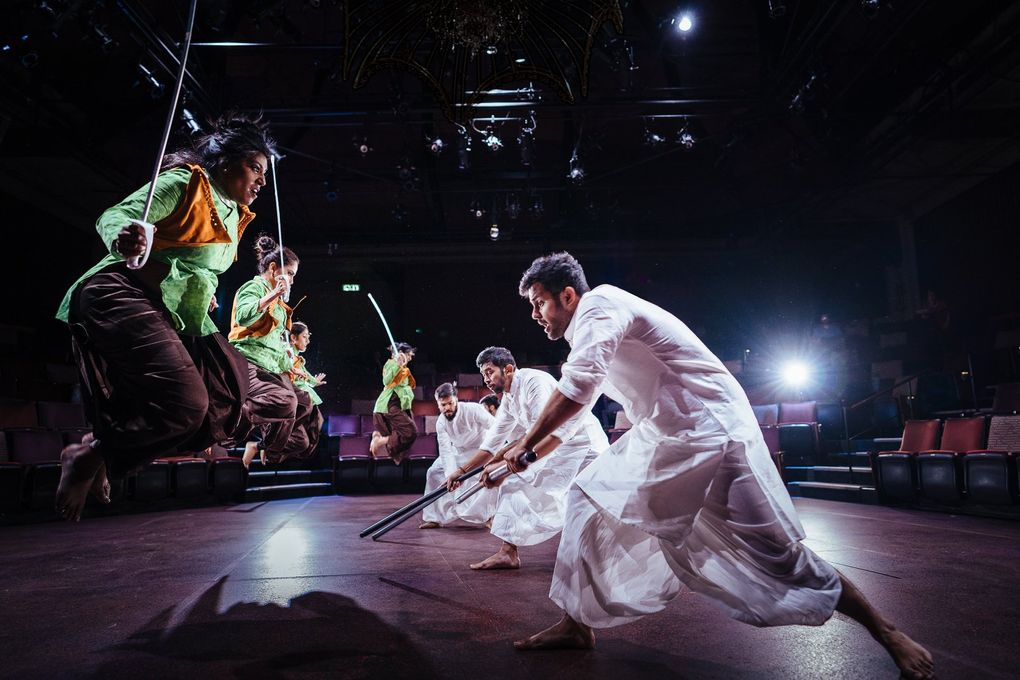 The cast of Pratidhwani’s “Devi” at ACT Theatre. (Siddhartha Saha)
