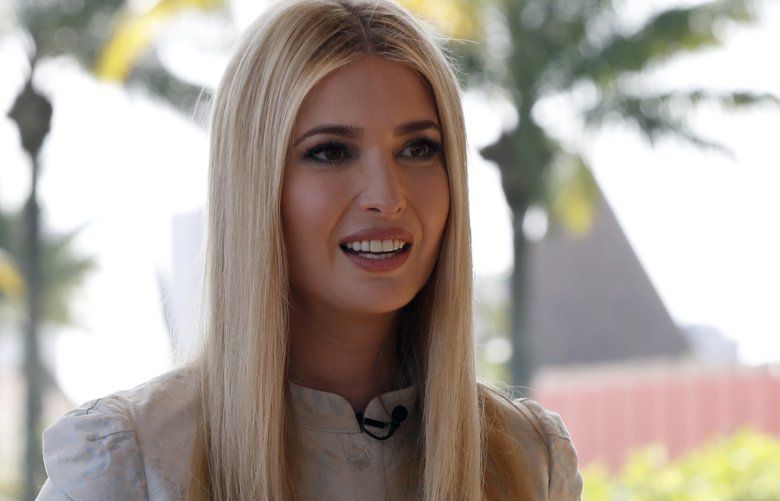 White House senior adviser Ivanka Trump speaks during an interview with The Associated Press, Wednesday April 17, 2019, in Abidjan, Ivory Coast, where Trump is promoting a White House global economic program for women. (AP Photo/Jacquelyn Martin) CIVJ211 CIVJ211
