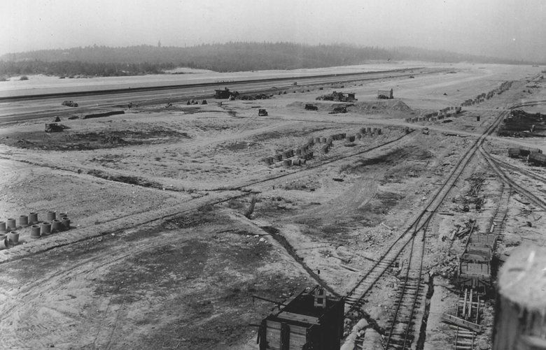 Thirty years ago loggers denuded a square mile of land lying between tile Seattle-Everett and Mukilteo highways, six miles south of Everett. Since then, no one had touched the land until the Works Projects Administration decided to build an airport there. On September 10, 1936, the first shovel of earth was turned; not until late in 1941 will the field, now known as Snohomish County Airport, be completed. After months of investigation by government and commercial air authorities, the site was chosen because of its general freedom from fogs. Commercial air lines already use the field when Seattle fields are “closed down” by fog, but it will not be opened for general use until completed. Although Snohomish County has provided a share of the funds, most of the construction cost, $3,737,777, has come from Works Projects Administration funds. From 300 to 600 men have been employed at various stages of the project. About 350 are working on it now.