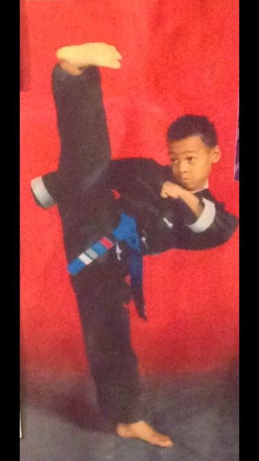 Washington cornerback Kyler Gordon participating in kung fu at age 5 (photo courtesy Evamarie Gordon).