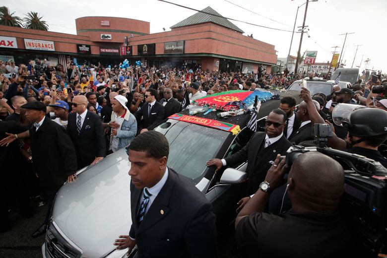 Watch: Memorial service is held for rapper Nipsey Hussle in Los