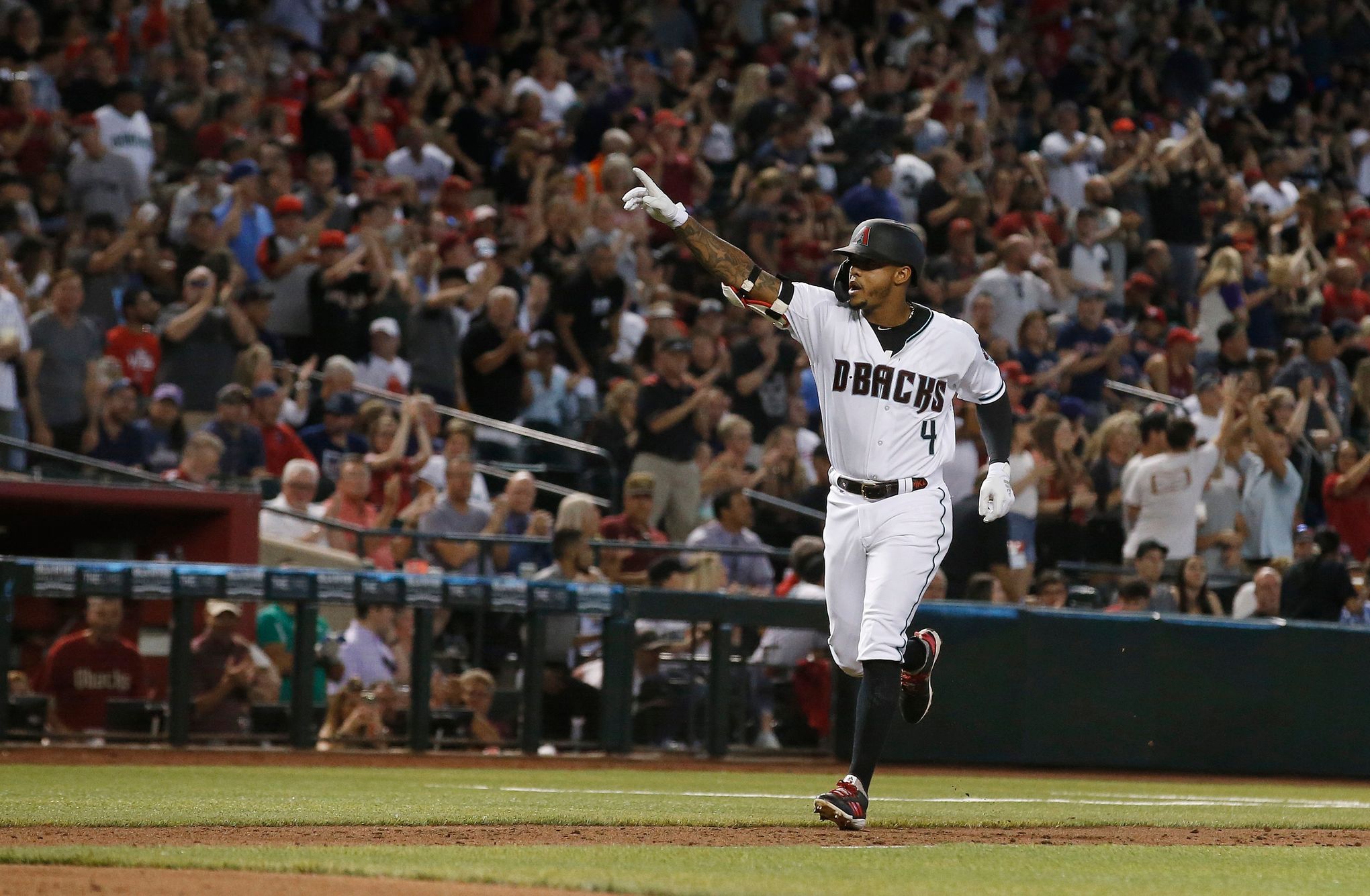 Arizona Diamondbacks - Jake Lamb celebrates with Nick Ahmed after