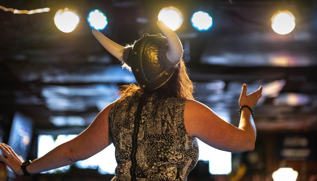 Kristin Vogel performs during Opera on Tap’s appearance at the Blue Moon on April 23. (Dean Rutz / The Seattle Times)