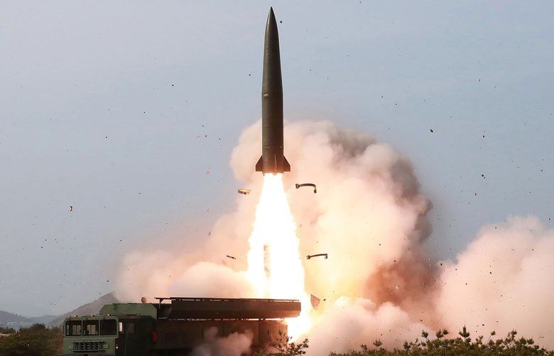 FILE – This Saturday, May 4, 2019, file photo provided by the North Korean government shows a test of weapon systems, in North Korea. North Koreaâ€™s test of what appears to be new short-range ballistic missile may not have been a direct threat to the United States, but experts warn itâ€™s almost certainly an omen of bigger problems on the horizon. Independent journalists were not given access to cover the event depicted in this image distributed by the North Korean government. The content of this image is as provided and cannot be independently verified. Korean language watermark on image as provided by source reads: “KCNA” which is the abbreviation for Korean Central News Agency. (Korean Central News Agency/Korea News Service via AP, File) KNS810 KNS810
