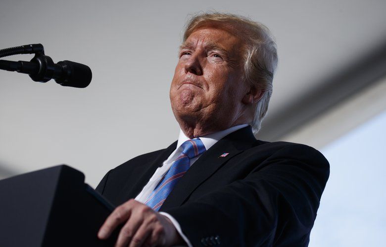 President Donald Trump speaks during an event on energy infrastructure at the Cameron LNG export facility, Tuesday, May 14, 2019, in Hackberry, La. (AP Photo/Evan Vucci) LAEV127 LAEV127