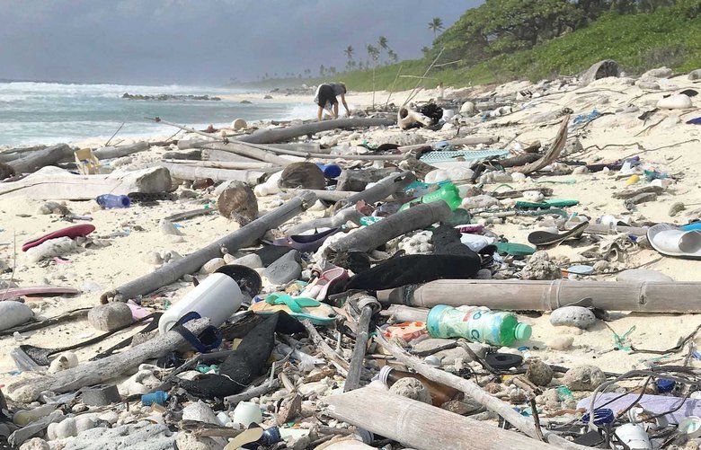 In an undated photo provided by Cara Ratajczak, a new survey estimates the Cocos Keeling Islands are covered in more than 400 million pieces of plastic. The results, published May 16, 2019, in the journal Scientific Reports, found that the plastic weighs a total of 238 metric tons, roughly the same weight as a blue whale. (Cara Ratajczak via The New York Times) — NO SALES; FOR EDITORIAL USE ONLY WITH NYT STORY SCI WATCH BY KENDRA PIERRE-LOUIS FOR MAY 21, 2019. ALL OTHER USE PROHIBITED. — XNYT49 XNYT49
