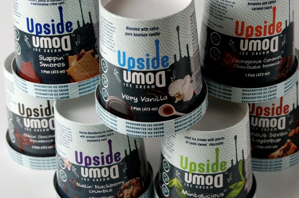 Upside Down CEO Dan Samson created both the ice-cream base and all of the flavors for his company. He hopes his flavors will “turn your world upside down,” just as he’s done with the packaging. (Vladimir Pavlenko)