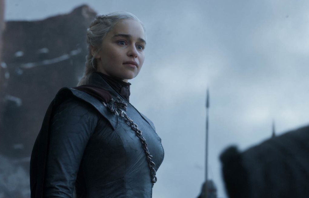 Emilia Clarke as Daenerys Targaryen in a scene from the final episode of “Game of Thrones,” which aired Sunday. (HBO)