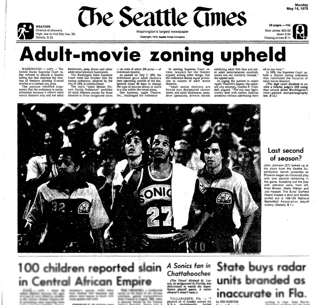 A1 of The Seattle Times, Monday, May 14, 1979. (Seattle Times archives)