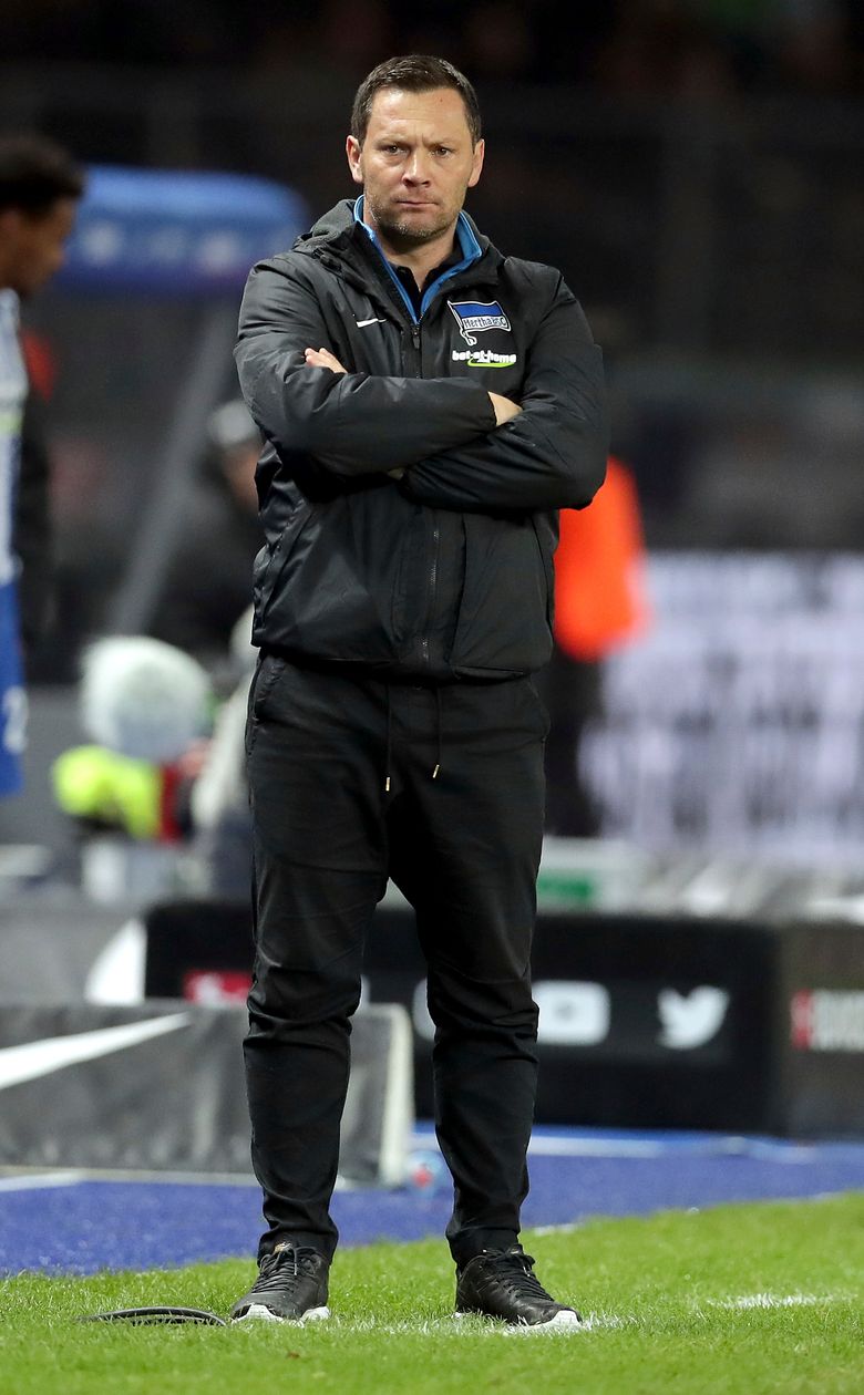 Berlin, Germany. 17th Apr, 2023. Soccer, Bundesliga, Hertha BSC, press  conference. Newly appointed head coach Pal Dardai speaks at a press  conference. Credit: Andreas Gora/dpa/Alamy Live News Stock Photo - Alamy