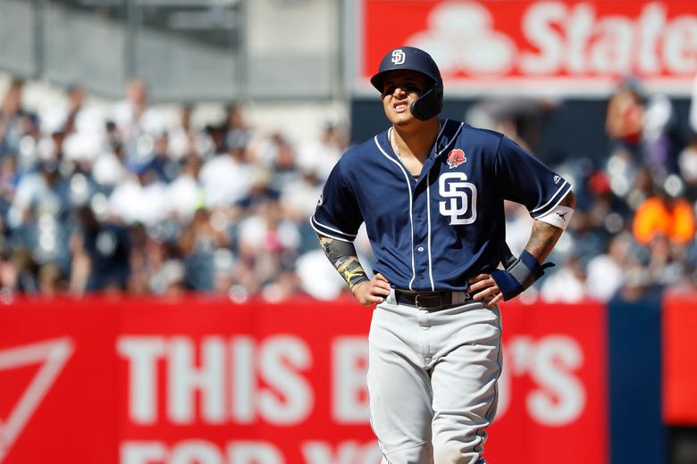 Manny Machado of the San Diego Padres plays during the second inning