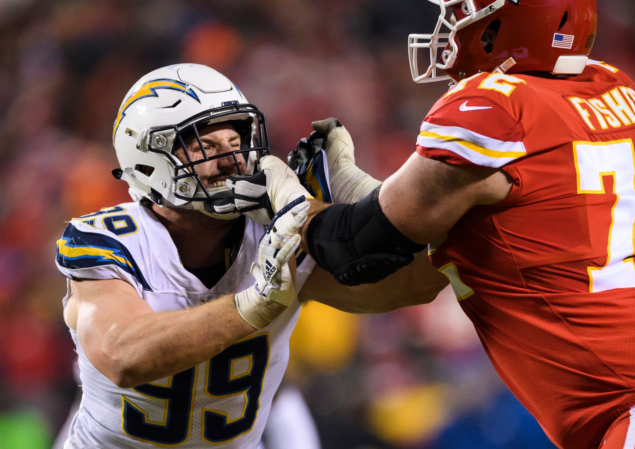 Los Angeles Chargers defensive end Joey Bosa (97) rushes the