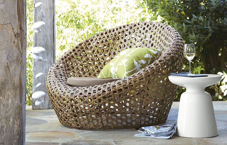 Wicker round best sale chair outdoor