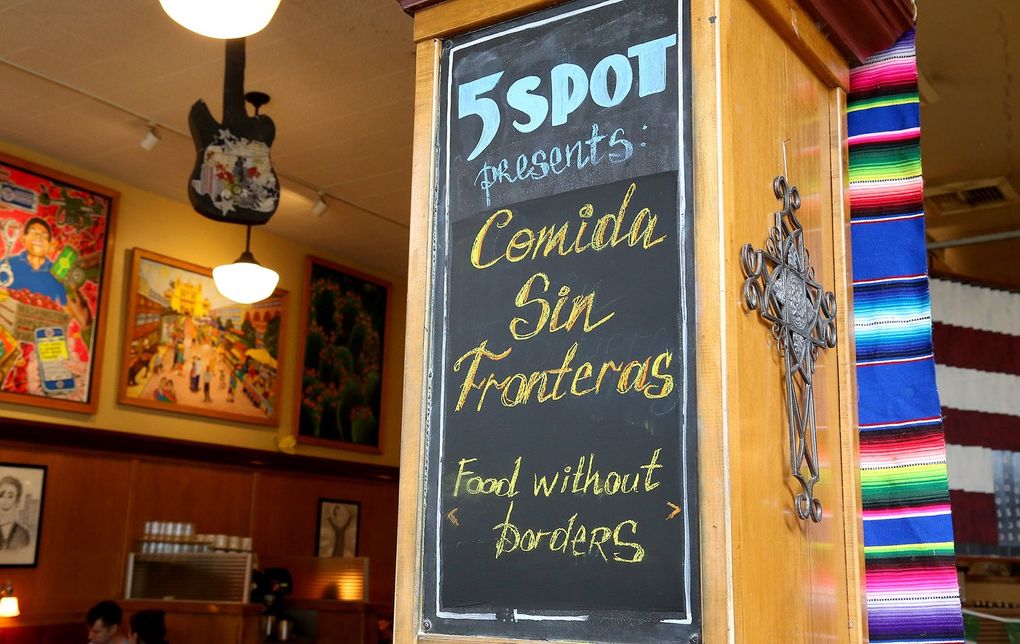 The 5 Spot’s current “Comida sin Fronteras” dinner menu includes dishes from El Salvador, Guatemala, Honduras and Mexico, with a dollar from every entree sold going to the Young Center for Immigrant Children’s Rights. (Greg Gilbert / The Seattle Times)