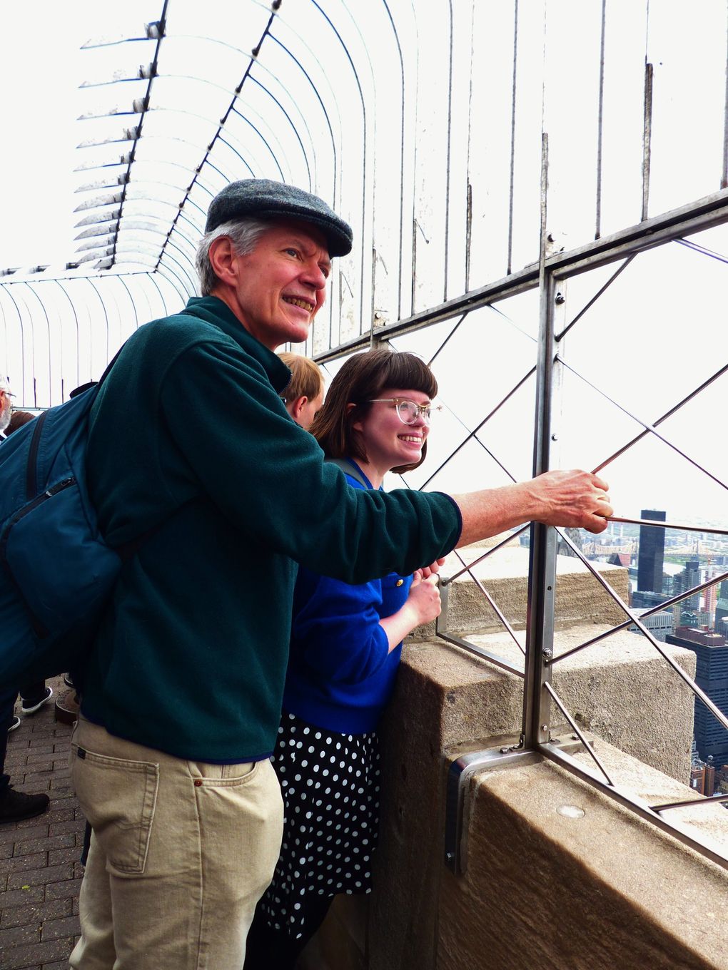 Brian and Lillian Cantwell look out from the observation deck of the Empire State Building, New York. (Photo by Barbara A. Cantwell)