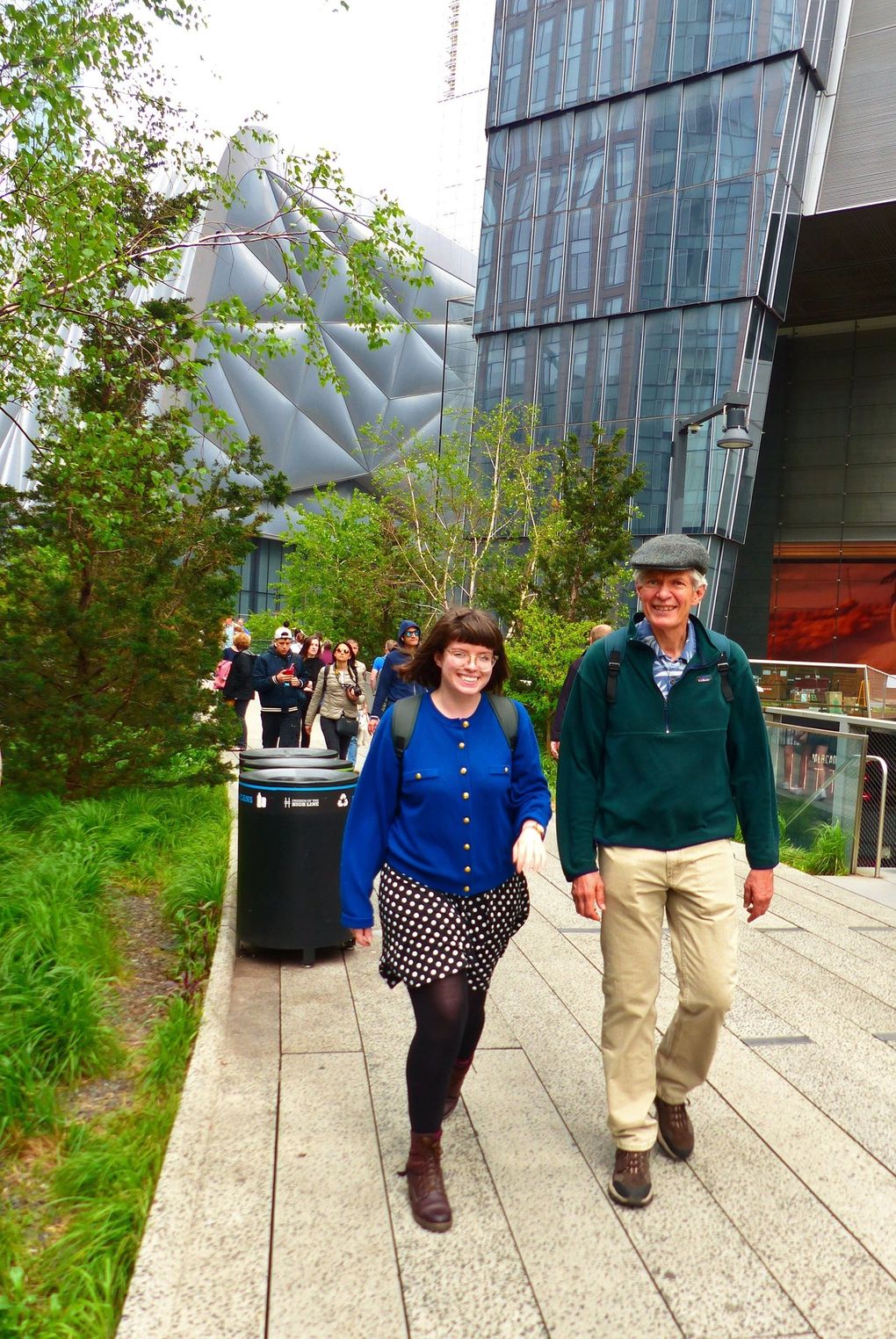 Lillian and Brian Cantwell stroll the High Line rail trail through Lower Manhattan. (Photo by Barbara A. Cantwell)