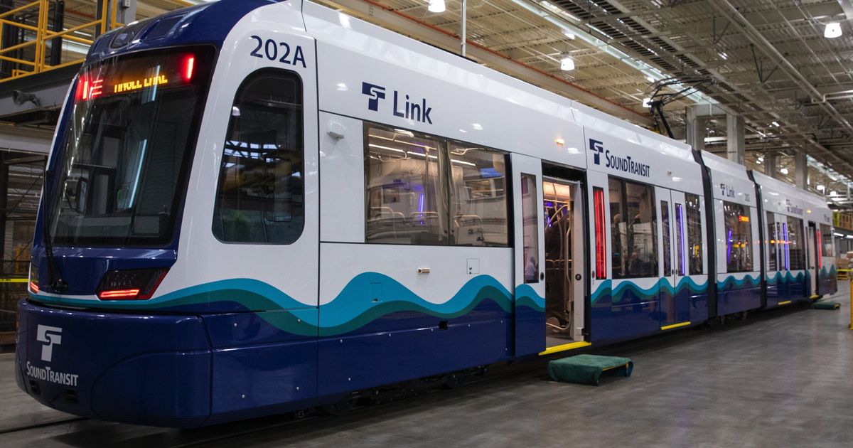 Sound Transit off its new, roomier light-rail cars. They'll go into service year. | The
