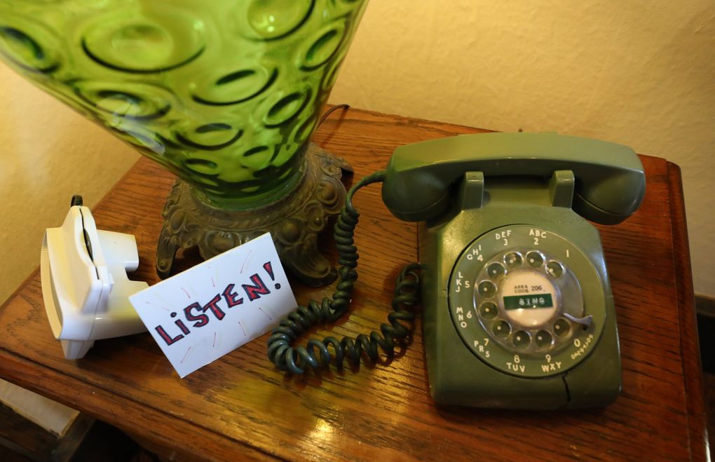 At Wa Na Wari, you can pick up this old dial phone and listen to stories and local voices. (Alan Berner / The Seattle Times)