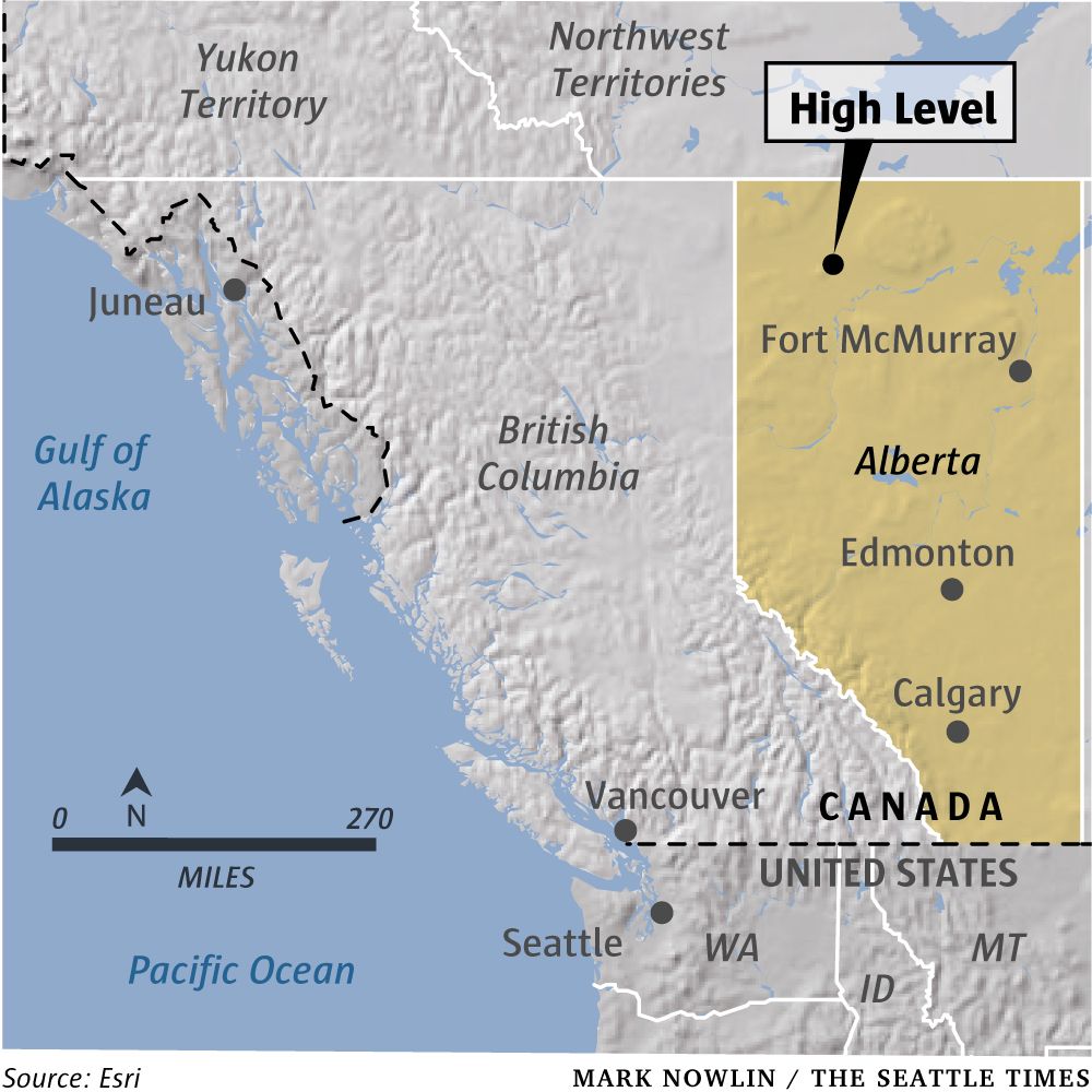 High Level Alberta Map