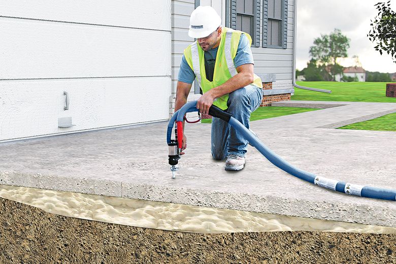 Is Your Concrete Sinking Foam Filling Can Provide A Lift The Seattle Times - Diy Poly Foam Concrete Lifting