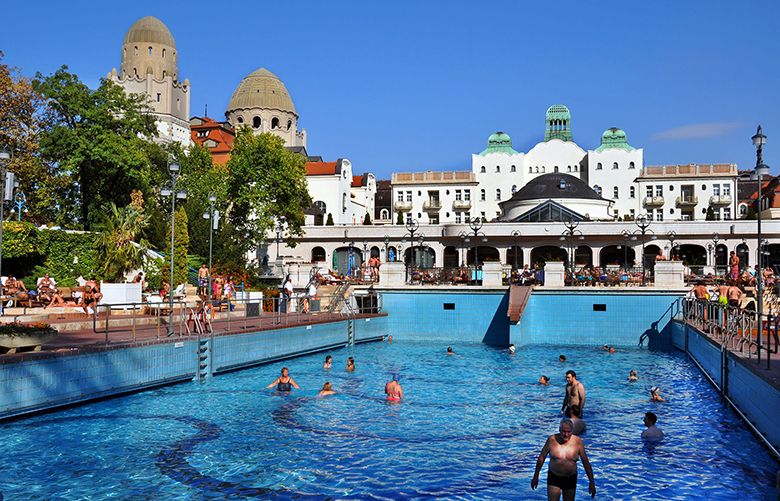The Gellert thermal baths in Budapest offer a huge, deliriously enjoyable wave pool that’ll toss you around like a surfer.