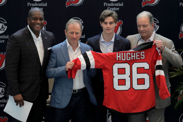 Bleacher Report on X: New Jersey Devils select USHL center Jack Hughes No.  1 overall in the 2019 NHL draft  / X