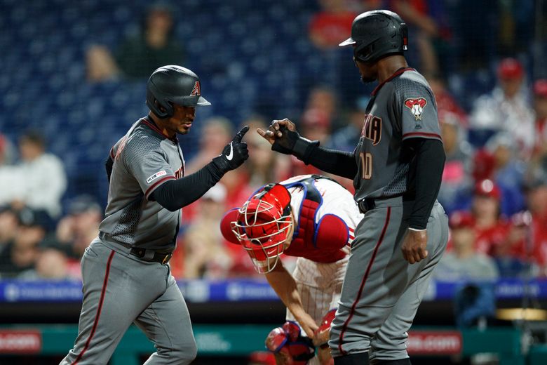 Arizona Diamondbacks' Eduardo Escobar celebrates after his solo