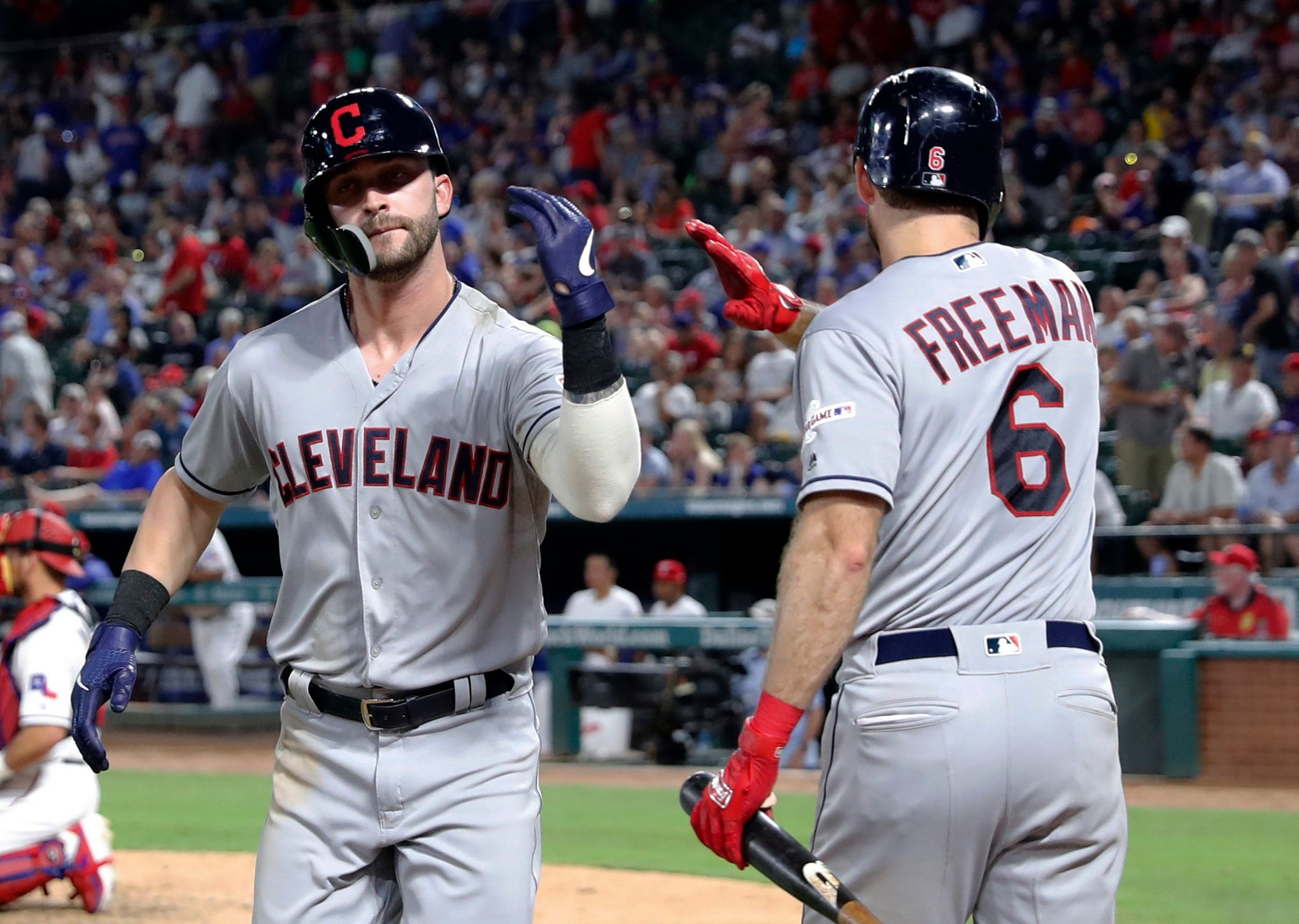 Cleveland Indians Jason Kipnis and Tyler Naquin during batting