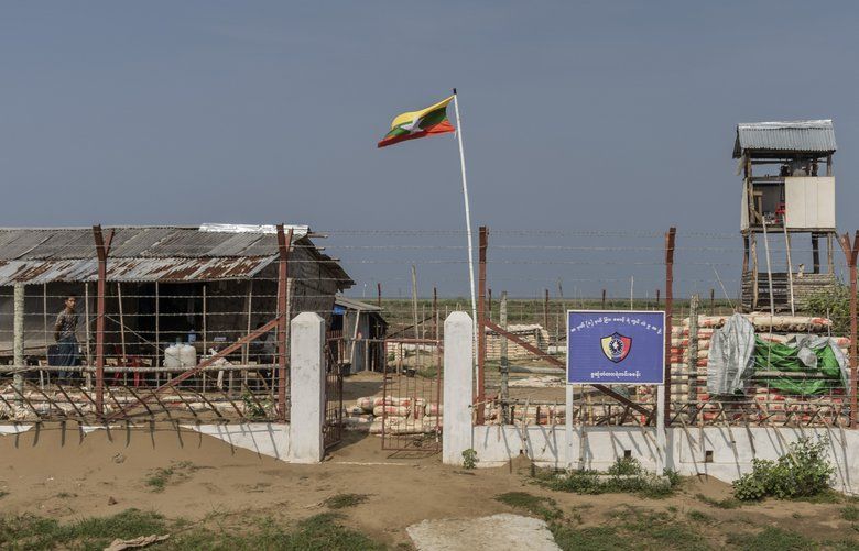 A border guard police base in Rathedaung, Myanmar, May 29, 2019. With ethnic conflict spreading in Rakhine State in Myanmar, a government-led online shutdown could hide human rights abuses and leave vulnerable populations in the dark.  (Adam Dean/The New York Times) XNYT4 XNYT4