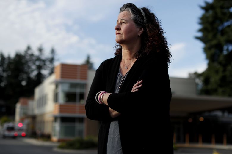 Carol Jason, a former Marysville School Board member, checked herself in to BHC Fairfax Hospital in Kirkland in the spring of 2017. (Erika Schultz / The Seattle Times)