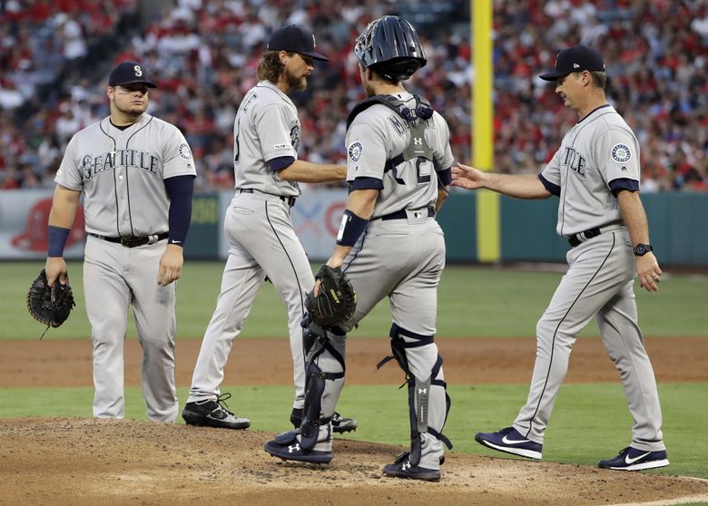 Wearing Tyler Skaggs' No. 45, Angels no-hit Mariners in 13-0 win