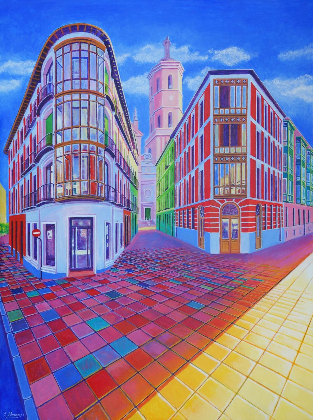 Conchi Alvarez’ “Calle Cascajares” (acrylic on panel, 2019) is one of the works that STOA Gallery, from Malaga, Spain, will be showing at Seattle Art Fair 2019. (Courtesy of STOA Gallery)