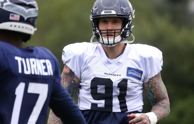 August 18, 2017: Seattle defensive end Cassius Marsh (91) during