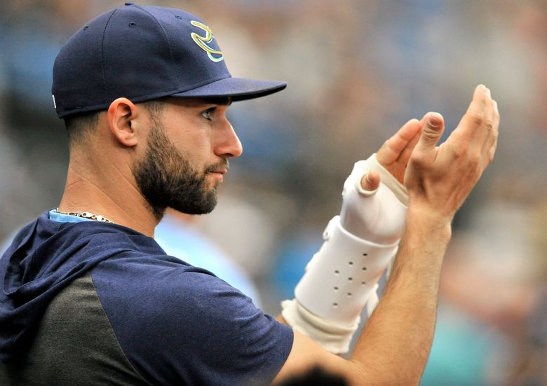 Tampa Bay Rays CF Kevin Kiermaier on his thumb 