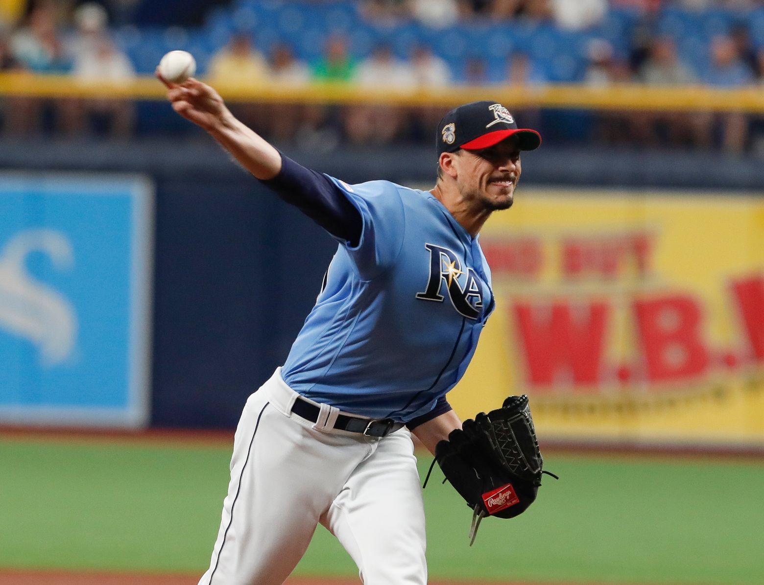 Tampa Bay Rays' Tommy Pham gets hit with a pitch from Baltimore