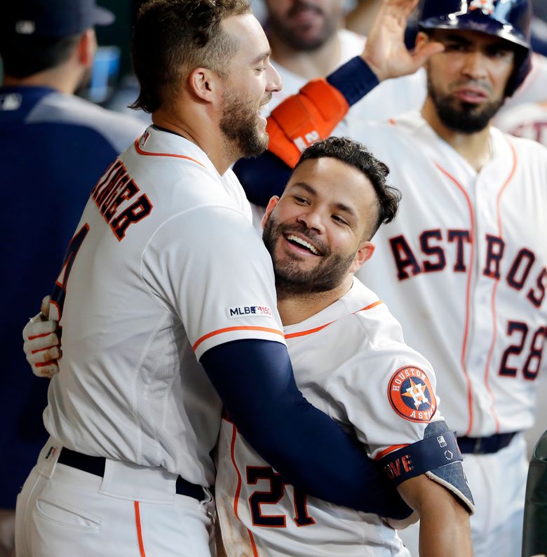 Astros' Jose Altuve, Alex Bregman, George Springer plunked