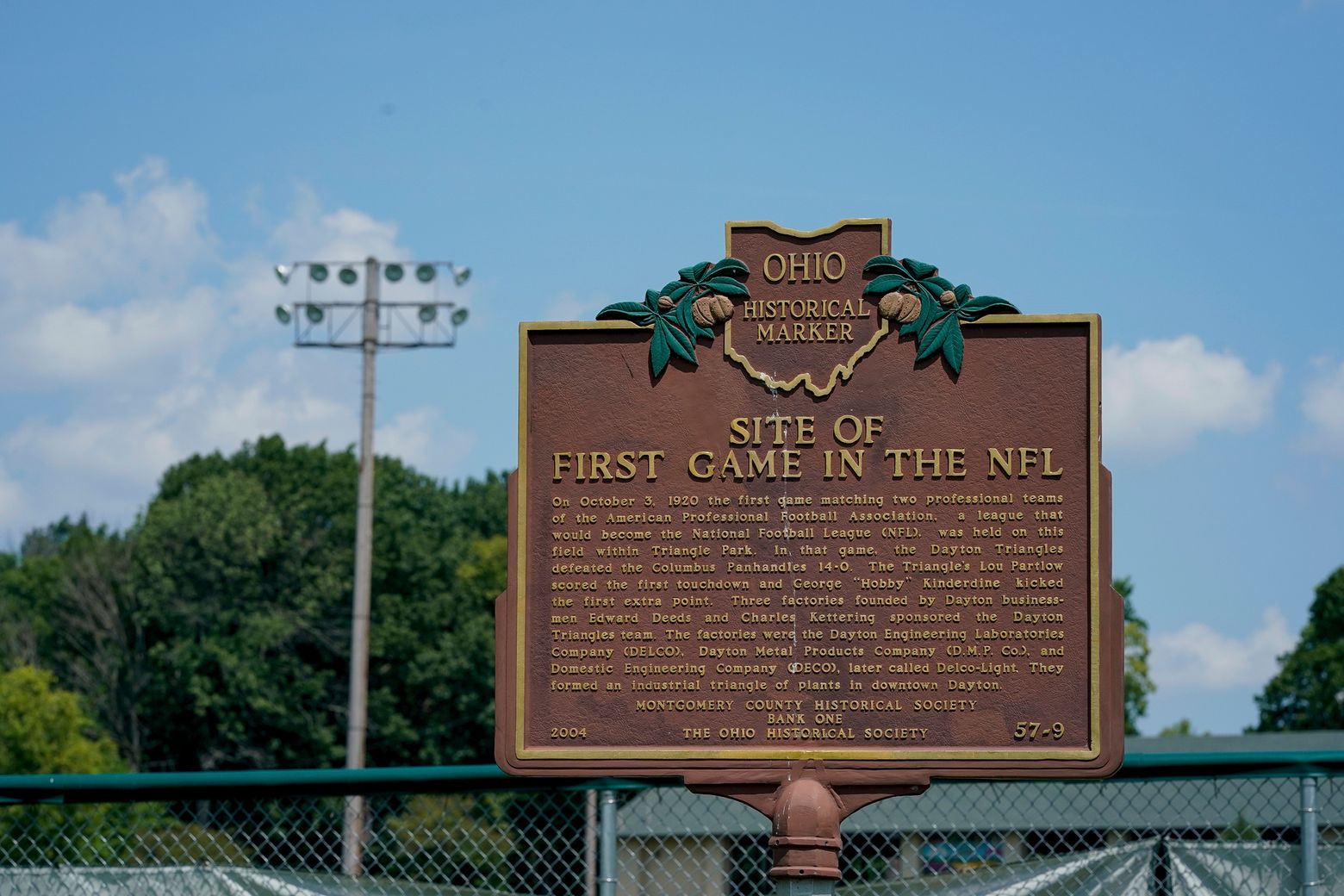 NFL's first game played in Dayton, Ohio