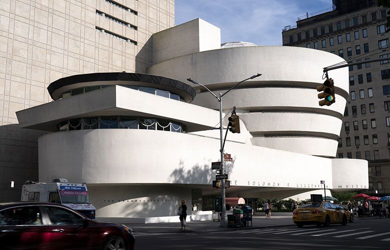 The exterior of the Solomon R. Guggenheim Museum in New York, July 15, 2019. A fight against income inequality has taken hold in the art world, with curators, handlers and designers publicly pressuring executives to raise their wages, and in some cases forming unions. (Sara Krulwich / The New York Times)