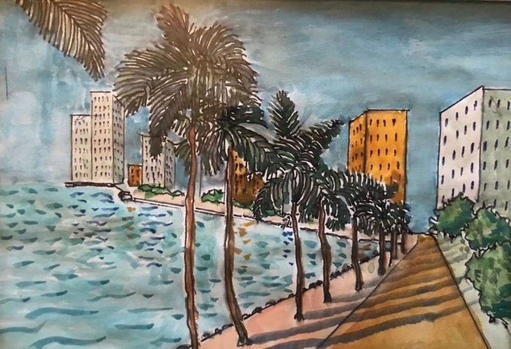 Ahead of the first presidential debate in Miami, Inslee painted the city’s waterfront. (Jay Inslee campaign)