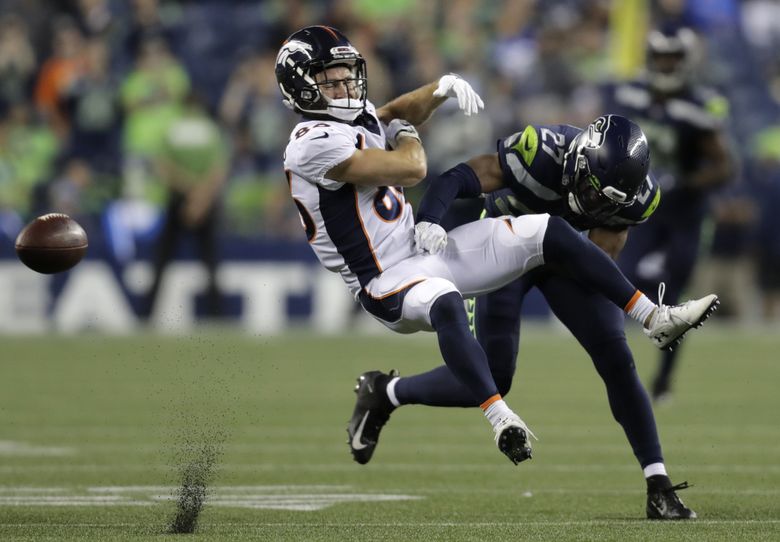 Seattle Seahawks safety Marquise Blair (27) during an NFL football game  against the Denver Broncos, Monday, Sept. 12, 2022, in Seattle, WA. The  Seahawks defeated the Bears 17-16. (AP Photo/Ben VanHouten Stock Photo -  Alamy