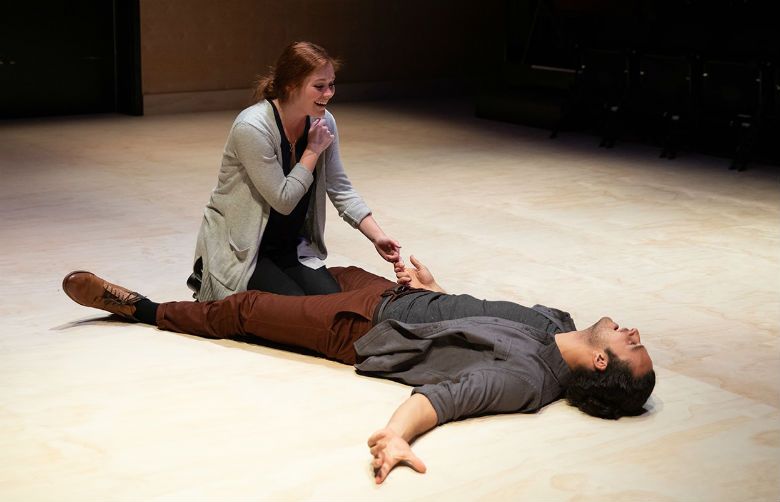 Erika Vetter and Arjun Pande in Really Really Theatre Group’s “Lungs.” (Zoë Burchard)