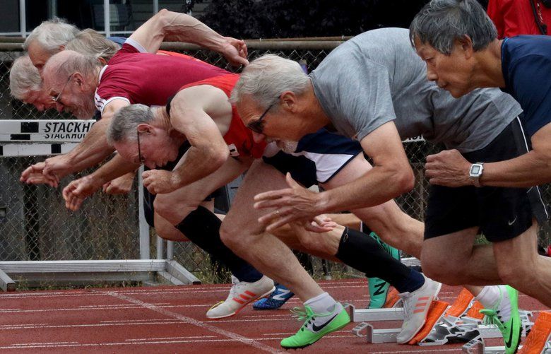 ‘You go, Grandpa!’ Masters track meets feature competition and