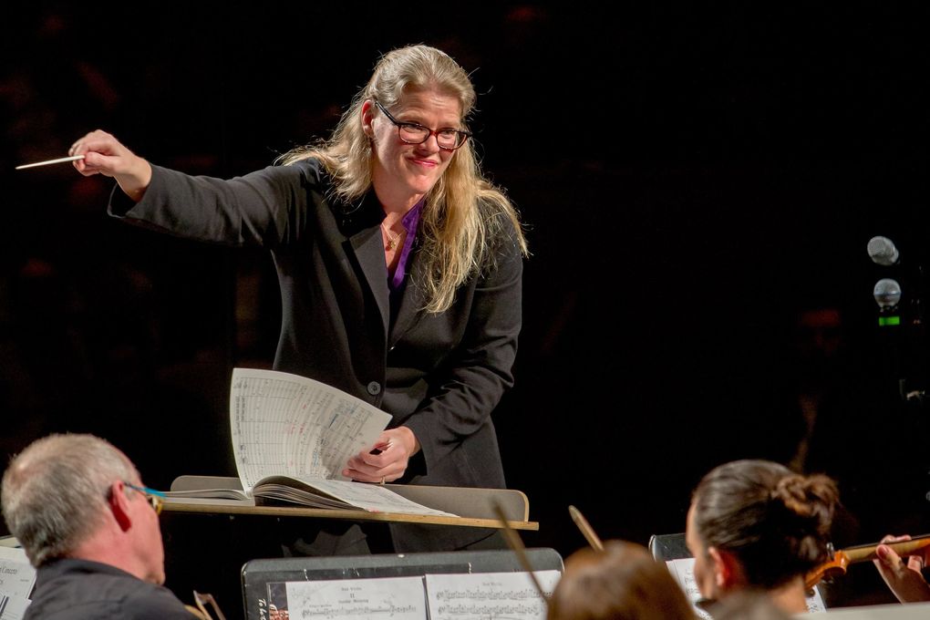 Anna Edwards is music director at the Saratoga Orchestra on Whidbey Island. (Bob Young)