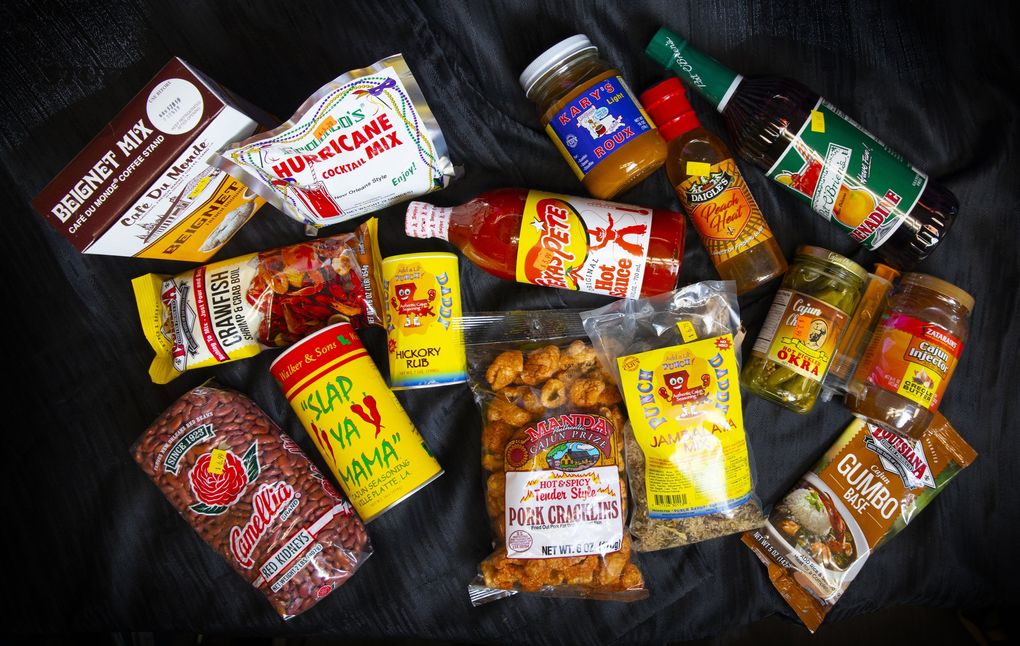 Many of spices and items from the South are available at Altha’s Louisiana Cajun Seasoning in Kent. (Ellen M. Banner / The Seattle Times)