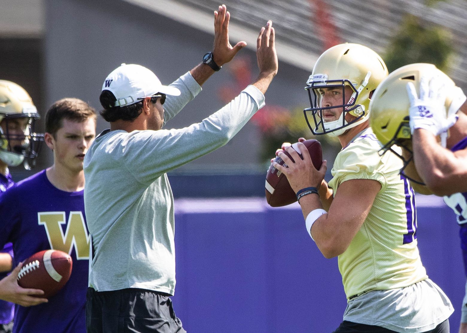 Ex-Husky teammates Jacob Eason, Aaron Fuller looking to make enough plays  to stick around