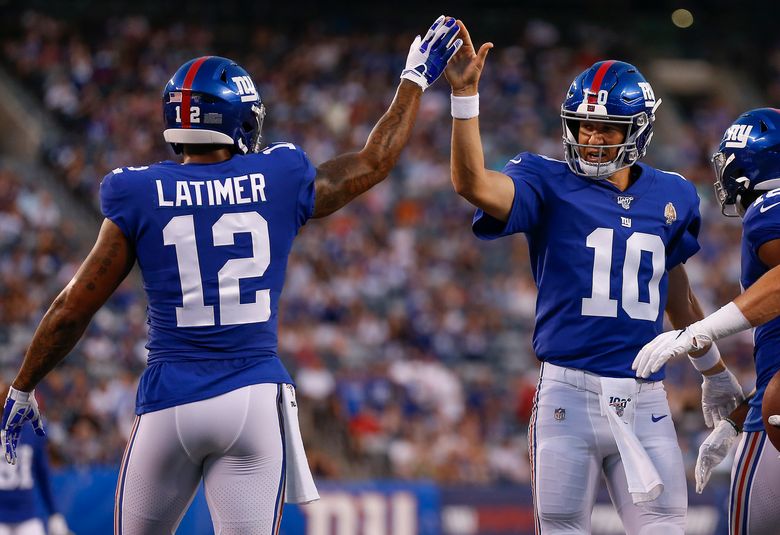 New York Giants Eli Manning throws a pass during week 1 at Giants